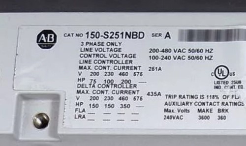 Nowy oryginalny nowy w pudełku 150S251NBD Allen-Bradley 150-S251NBD Darmowa wysyłka - Zdjęcie 2 z 3
