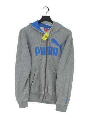 Sweat à capuche homme Puma M gris graphique 100% autre fermeture économies éclair intégrale