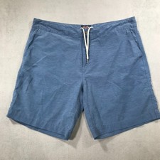 Faherty All Day Shorts Mens 36 Blue Chino Athletic Drawstring Unlined Hybrid