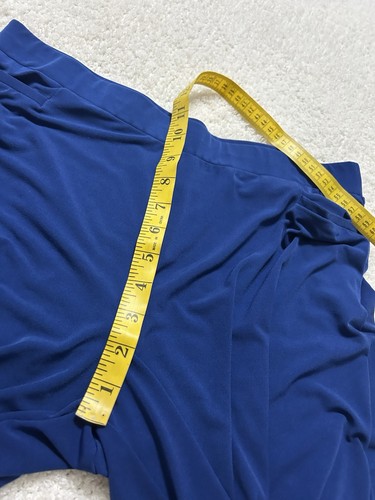 Susan Graver Liquid Knit Hose blau weites Bein Pull On dehnbare Taschen M PETITE - Bild 5 von 6