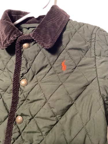 Polo Ralph Lauren Youth Kids Green Quilted Barn Jacket Size 5 - Picture 3 of 5