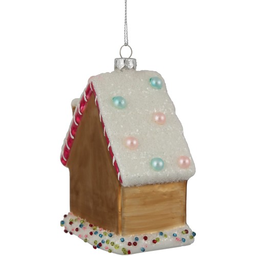 Northlight 4.5" Glittered Gingerbread House Glass Christmas Ornament - Picture 6 of 7