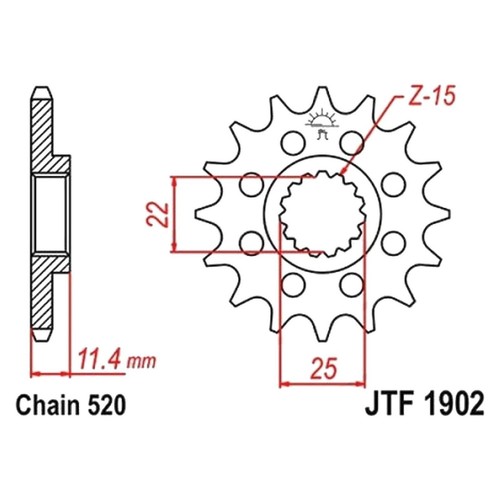 Piñón de 12 dientes para KTM SXC 400 año 1997-1998 de JT-sprockets - Imagen 2 de 11