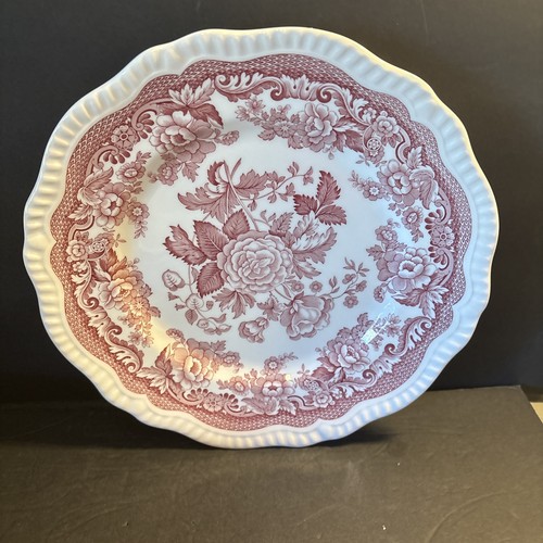 VTG Spode British Flowers Red 10⅞" Plate Archive Collection Regency Series EUC - Picture 5 of 5