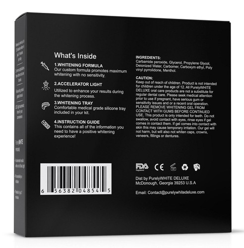 Kit Blanqueamiento Diente PurelyWHITE DELUXE Completo LED 15+ Tratamientos Eliminación de Manchas - Imagen 8 de 8