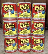 Flex Tape 4 In x 5 Ft Clear All-Purpose Waterproof Tape Lot of 9