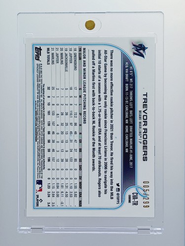 Trevor Rogers Autograph Auto Rookie Rc 2022 Topps Chrome /299 Case Hit Card 1 - Bild 6 von 12