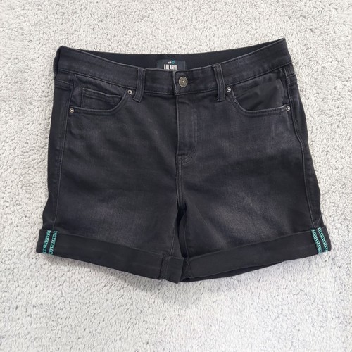 LuLaRoe pantaloncino denim jeans nero lavaggio taglia 28 elasticizzato comodo polsino arrotolato