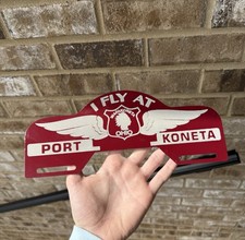 Vintage Port Koneta Wapakoneta Ohio License Plate Topper Metal Sign Car Tag