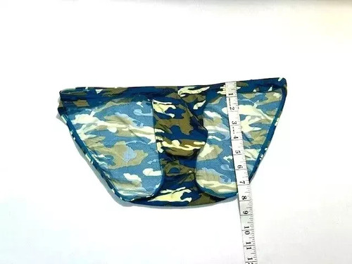 "Woxuan" Size "L" Men's Nylon Blue Camouflage Bikini Brief - Blue Camo - Picture 4 of 13