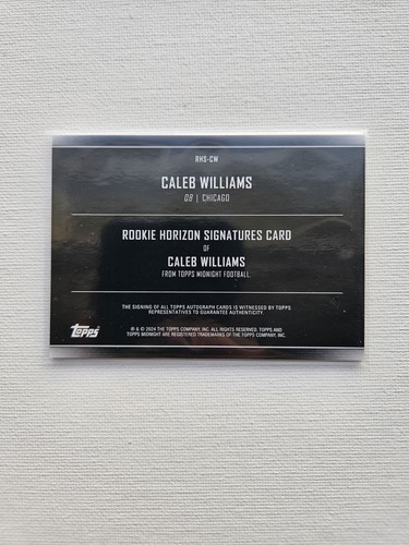 Caleb Williams 2024 Topps Rookie Auto /75 RC — Midnight Horizon Signature - Picture 2 of 3
