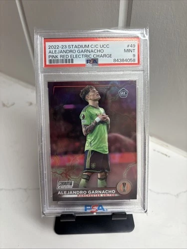 2022-23 Stadium Club Chrome UCC - ALEJANDRO GARNACHO RC - Pink/Red Charge -PSA 9