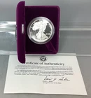 1992 S Proof American Silver Eagle - With Box & CoA