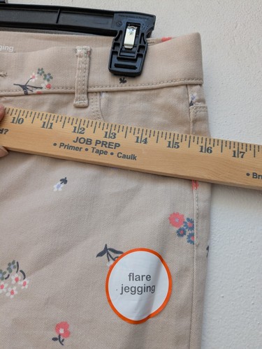 Wonder Nation Girls Jegging Flare Pull On Beige Flower Size XXL (18) NWOT - Picture 3 of 9