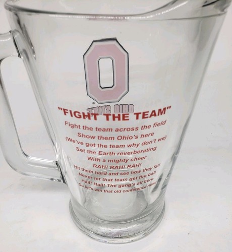 Ohio State Buckeyes "Fight The Team" Glass Pitcher Hvy Duty 56 Oz Mexican Glass - Picture 11 of 11