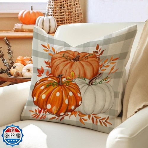RABUSOFA Fall Outdoor Pillows Covers 18x18 Inch Waterproof Autumn Decorations - Picture 2 of 5