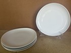 Set Of 4 West Elm Organic Oblong Shaped White Porcelain 11.5” Dinner Plate