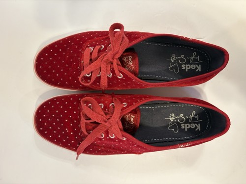 Keds Taylor Swift faux red velvet rhinestone accented tour sneakers size 8.5 - Picture 10 of 13