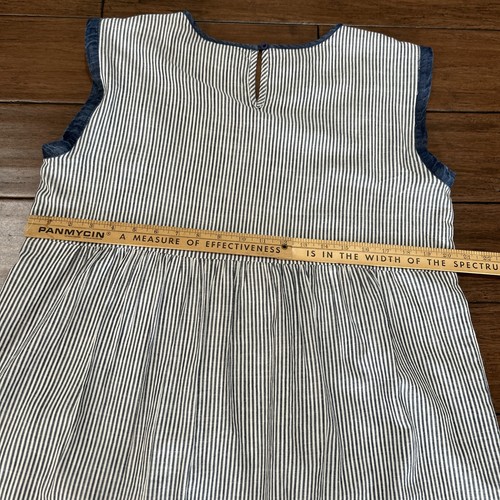 Top Savanna Jane para mujer grande azul y blanco a rayas floral bordado sin mangas - Imagen 9 de 11