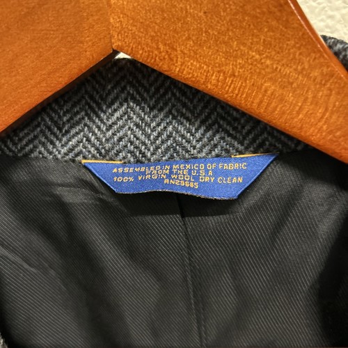 Vintage Pendleton 100% Wool Blazer Gray Blue Black Tweed Size 38 Two Button - Picture 4 of 14