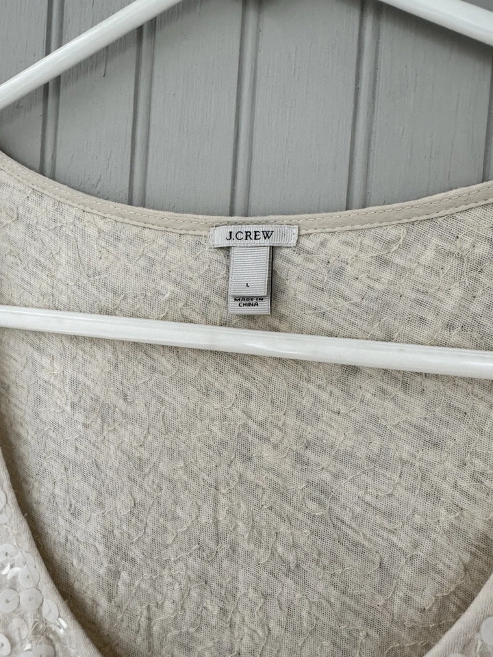 J.Crew Colorblock бак с блестками цвета слоновой кости черный сляб хлопок эластичный - большой - Изображение 2 из 4