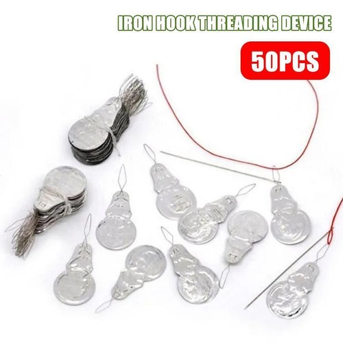 50Pcs Bow Wire Needle Threader Stitch Insertion Machine Thread Sewing S4A4 S1R8 - Picture 2 of 9