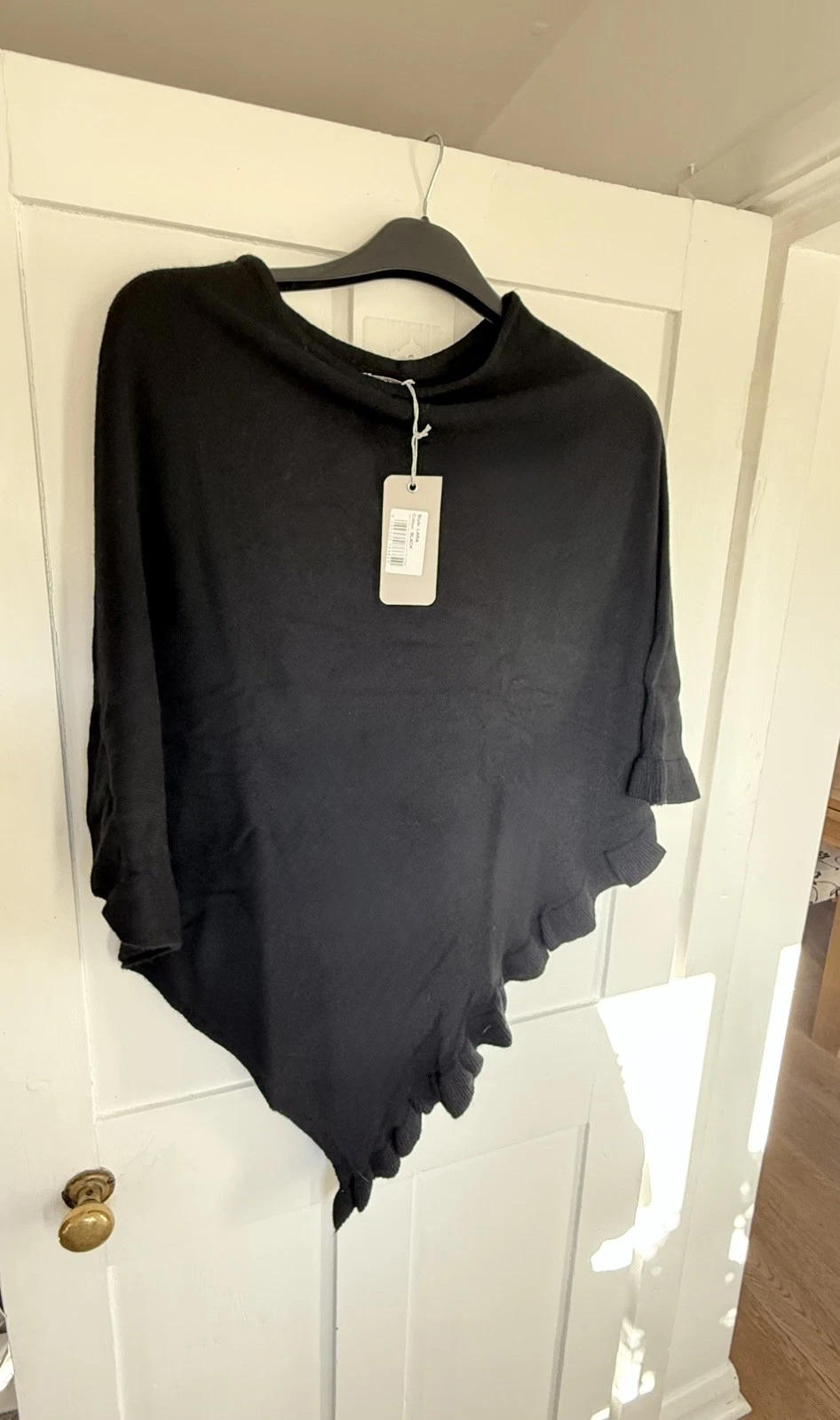 Cordelia Lara Wool & Cashmere Blend Poncho/Cape, Black, One Size