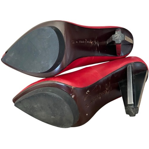 United Nude Red Leather Ankle Strap Metal HeelSize 37 US 6.5 - Picture 11 of 12