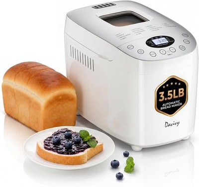 3.5LB Bread Maker with 2 Dough Kneading Paddles 15-in-1 Automatic Bread Machine