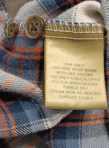 The Foundry Supply Co Shirt Mens 4XL Blue White Plaid Flannel Long Sleeve (M4) - Picture 6 of 6