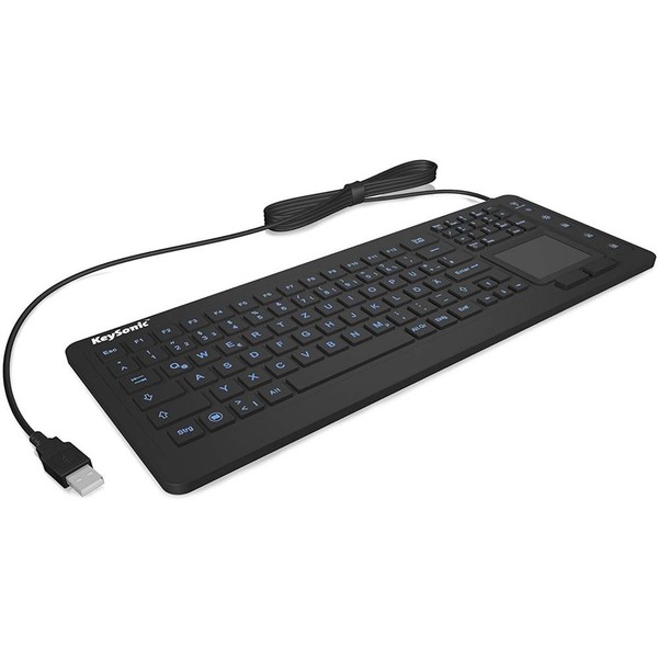 Keysonic KSK-6231INEL De-Layout Silikontastatur Touchpad Und Beleuchtung Qwertz-image
