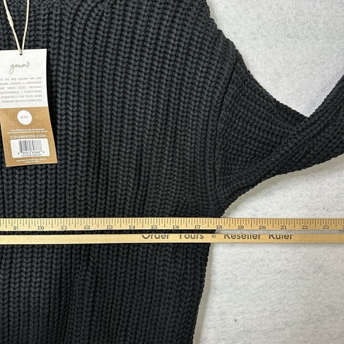 NWT Goumi Kids Shadow Chunky Knit Sweater SZ 8-9Y Youth Black Organic Cotton - Picture 8 of 10