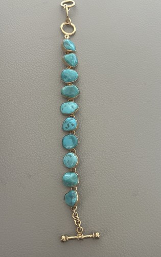 Stunning Charles Albert Campo Frio Turquoise & Alchemia Gold HC Bracelet DAV - Picture 2 of 8