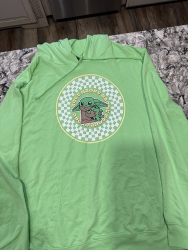 Star Wars, The Mandalorian: "Grogu" Hoodie, Size Womens 2XL, Color Green - Picture 2 of 9