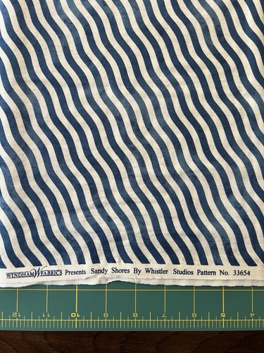 Windham Fabrics Sandy Shores Whistler Studios Wavy Blue BY THE HALF YARD - VTG - Picture 2 of 3