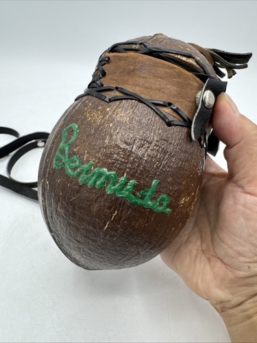 Borsa a tracolla artigianale vintage Beiuda conchiglia di cocco tracolla in pelle - Foto 3 di 10