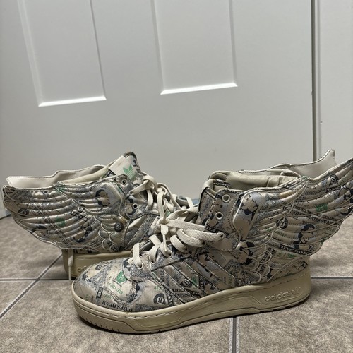 Rare Adidas Jeremy Scott Original Size 10 JS Wings 2.0 Money High Trainers Shoes - Picture 3 of 7