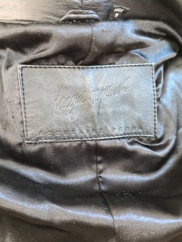 Vintage Jacqueline Ferrar Black Leather Trench Coat Women's Medium 1990s - Picture 14 of 16