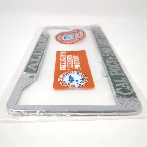 Cal Poly San Luis Obispo Alumni Metal Car License Plate Frame Chrome Green NEW - Picture 10 of 14