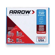 Arrow 6MM Staples 1/4" - (Box of 5000) - A504IP 
