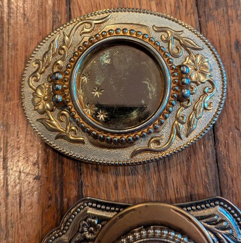 Lotto di 5 fibbie per cintura vintage Dunlap metalli tono oro argento fibbie per cintura!!!!! - Foto 4 di 9
