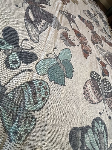 Vintage Butterfly Throw 100% Cotton Made In India For Lillian Vernon 52x68” - Picture 4 of 8