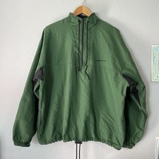 Vintage Surf Style Windbreaker Jacket Men's Large/XL Pullover 1/4 Zip Green L/XL