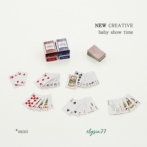2SET Dollhouse 1:12 Scale Accessories Miniature Playing Cards Poker Game Paper - Picture 2 of 7