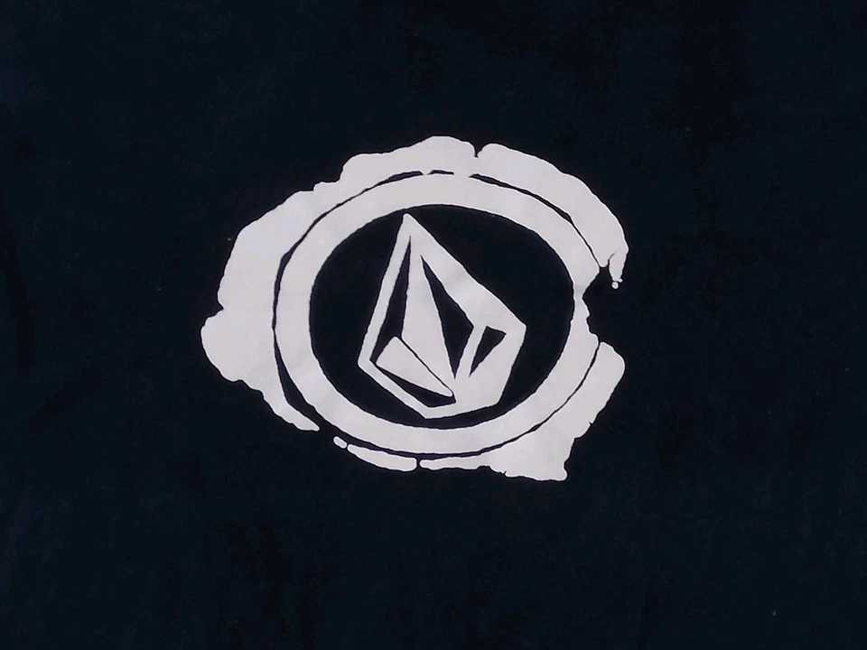 Volcom T-Shirt Vintage Navy Y2K 90s Skate Tee Circle Stone Logo Front Back Print - Image 3 of 4