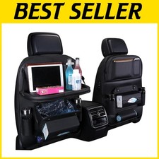 Sturdy Car Backseat Organizer with Trash Can  Tissue Holder - 2 Pack Essentials
