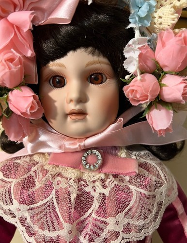 Muñeca victoriana Danbury Mint bisque/porcelana “Angelique” 19 pulgadas, 1991 - Imagen 1 de 24