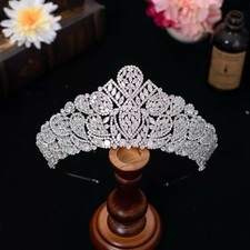 zirconia  Crystal Bride Wedding Crown tiara