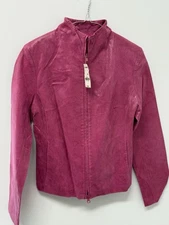 Women's Coat Size 5/6 Express World Jacket Coat Pink Leather $198.00 90's 80's