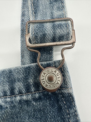 Laulia Denim Makers Overall Shorts Womens XS Blue Distressed Tom Cut Offs.#24792 - Picture 9 of 14
